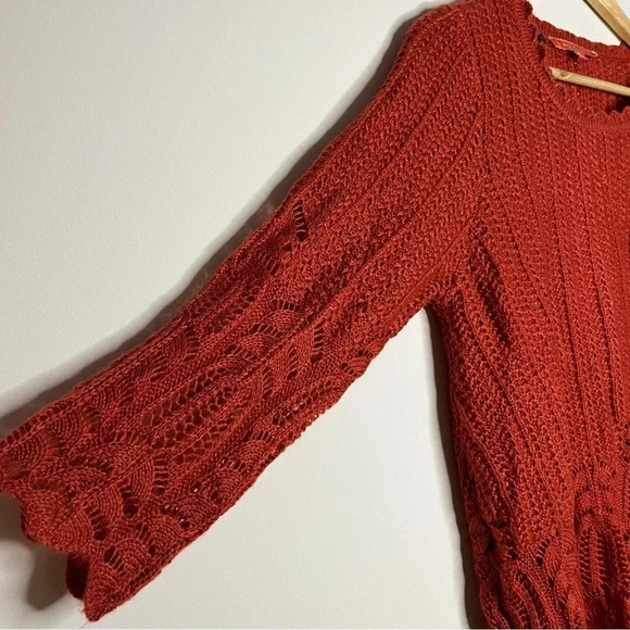 ☀️MODCLOTH Nostalgic Knits Eyelet Chantilly Lace 3/4 Sleeve Knit Sweater - Picture 11 of 12